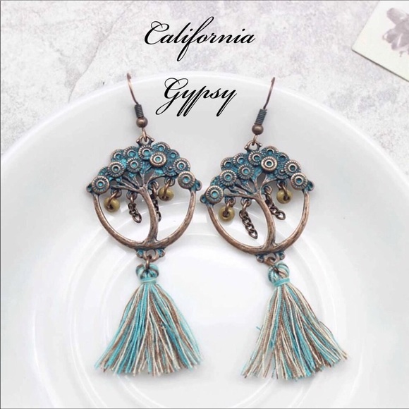 Tree of life Hippie Boho tassel earrings✨ - Picture 4 of 5